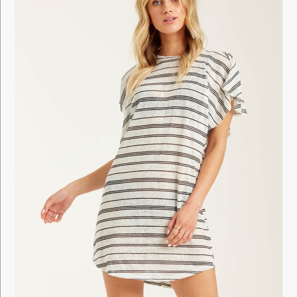Billabong Striped Swim Coverup - Black and White